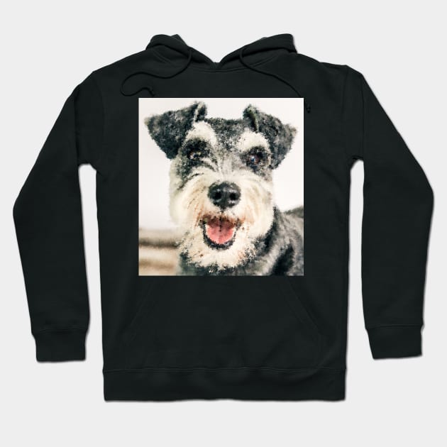 Painting-like Schnauzer looking at you Hoodie by Comic Dzyns